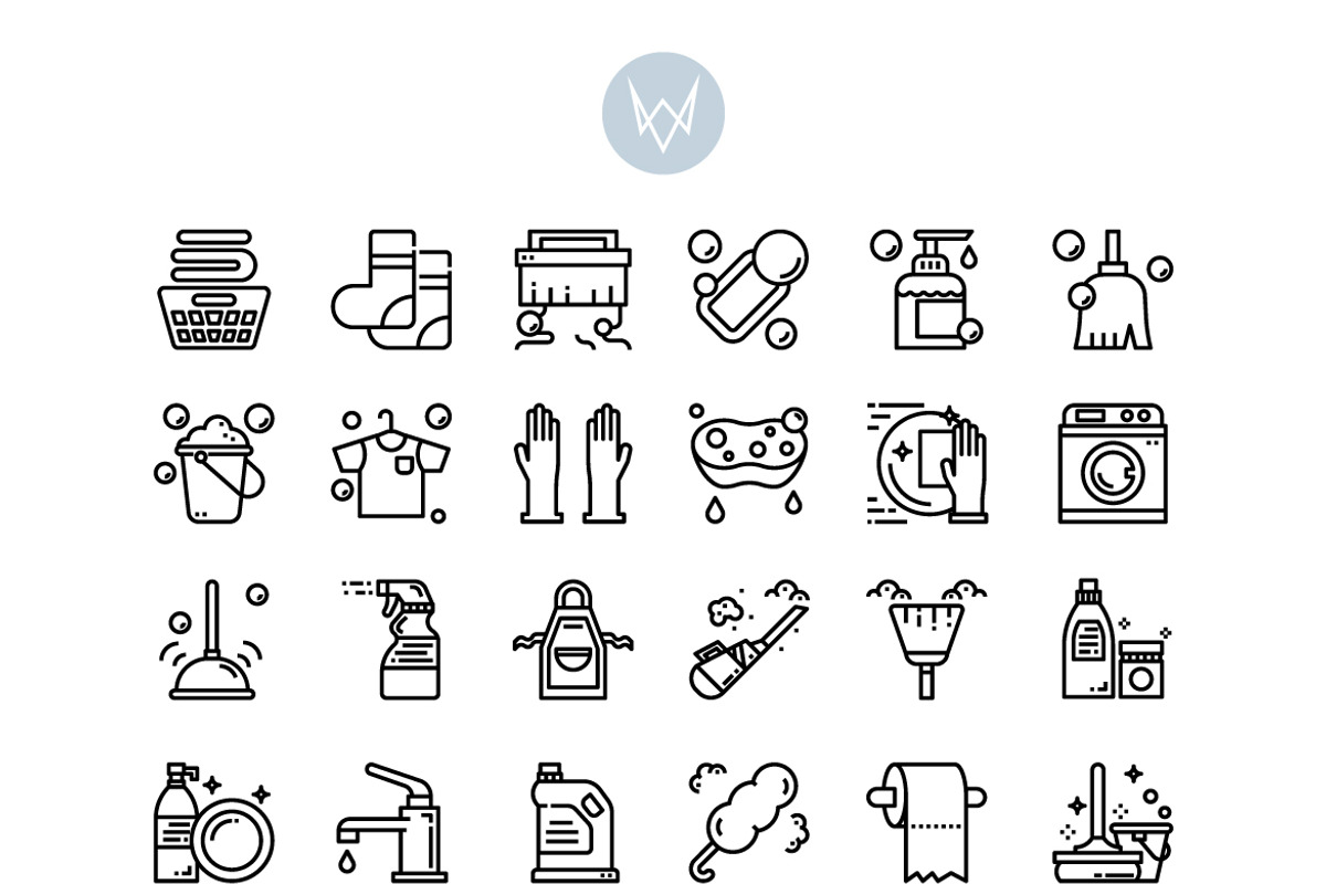 30 Cleaning Icon Sets, an Outline Icon by VINZENCE STUDIO (Photo 4 of 4)