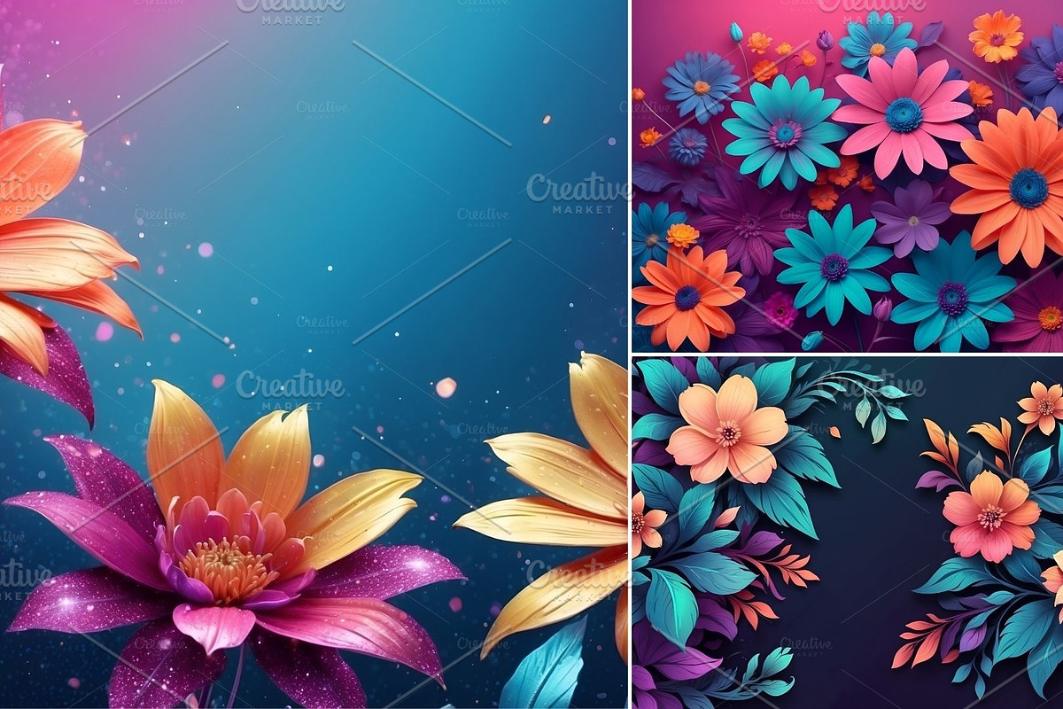 Gradient Floral Background, a Background Graphic by sibel dayı (Photo 14 of 24)