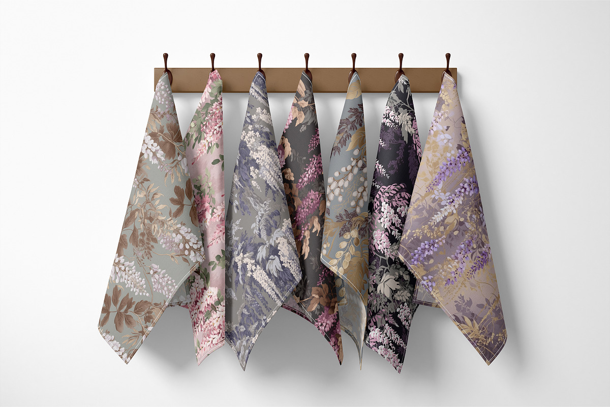 Wisteria Floral Set of 9 Patterns, a Pattern Graphic by Ninterints (Photo 9 of 13)