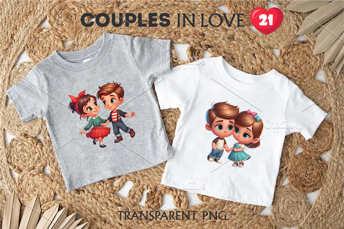 Cute cartoon couples in love., a Person Illustration by KENO Mascots (Photo 3 of 8)
