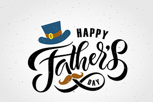 Happy Fathers Day Lettering Card, a Poster Template by Svetlana Kurako