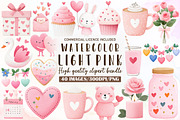 Light Pink Valentine Clipart Set, an Illustration by Sublimation Artist (Thumbnail 1 of 6)
