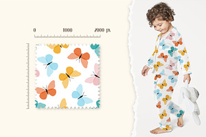 Cute Butterflies Seamless Pattern