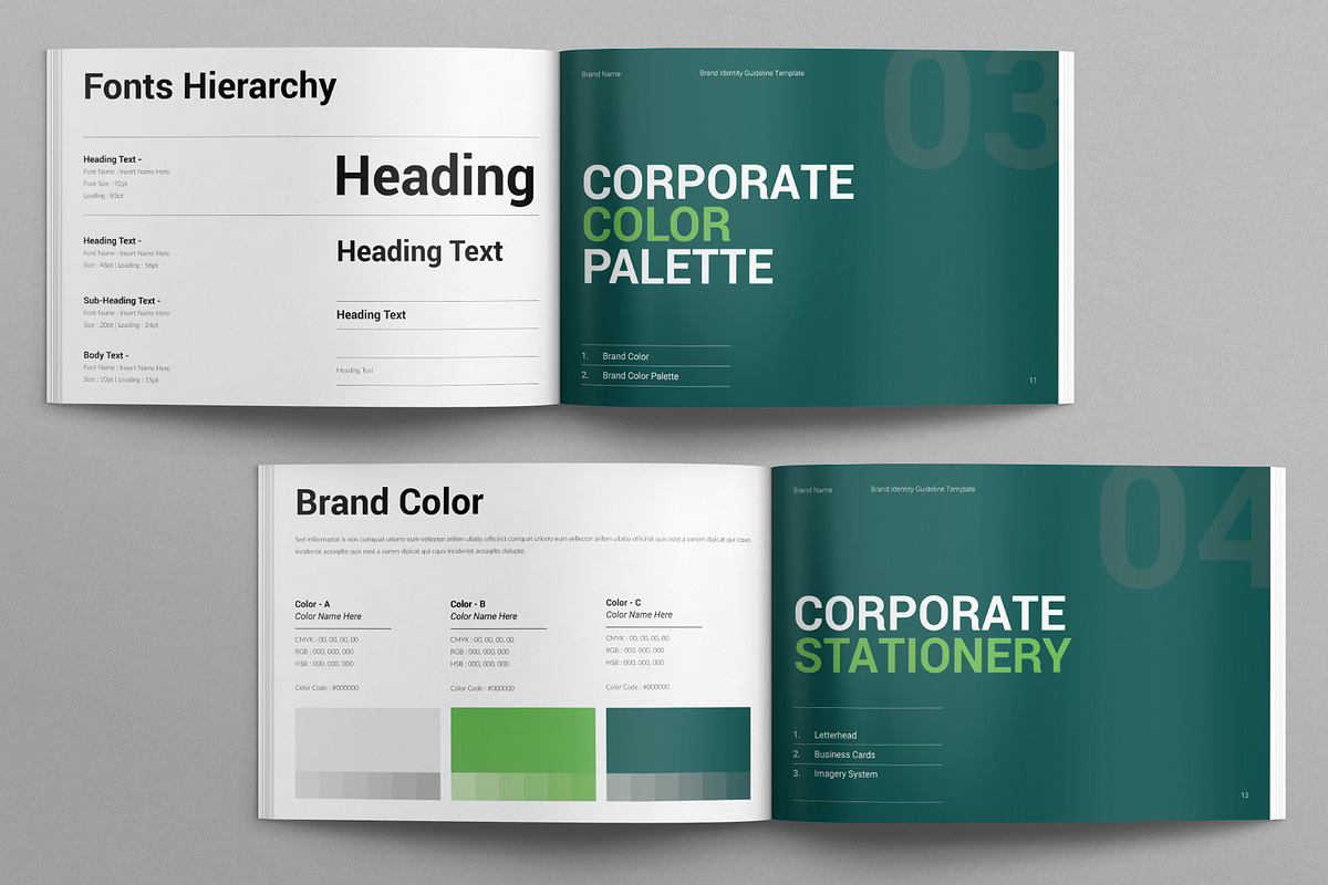 Brand Guidelines Template Landscape, a Brochure Template by E-Type (Photo 5 of 7)