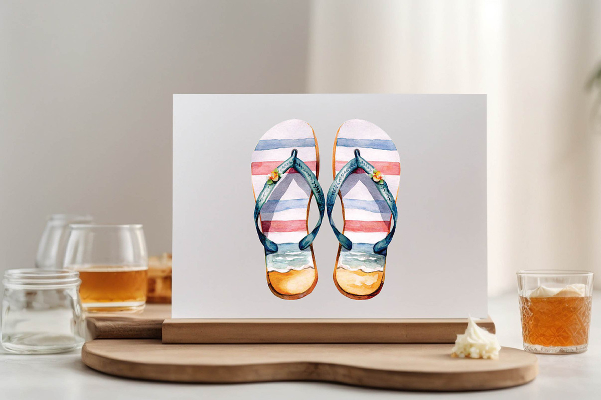 Watercolor Summer Beach Clipart, an Illustration by SVGArt (Photo 3 of 9)