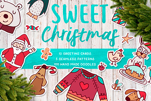 Sweet Christmas: hand drawn set! OFF