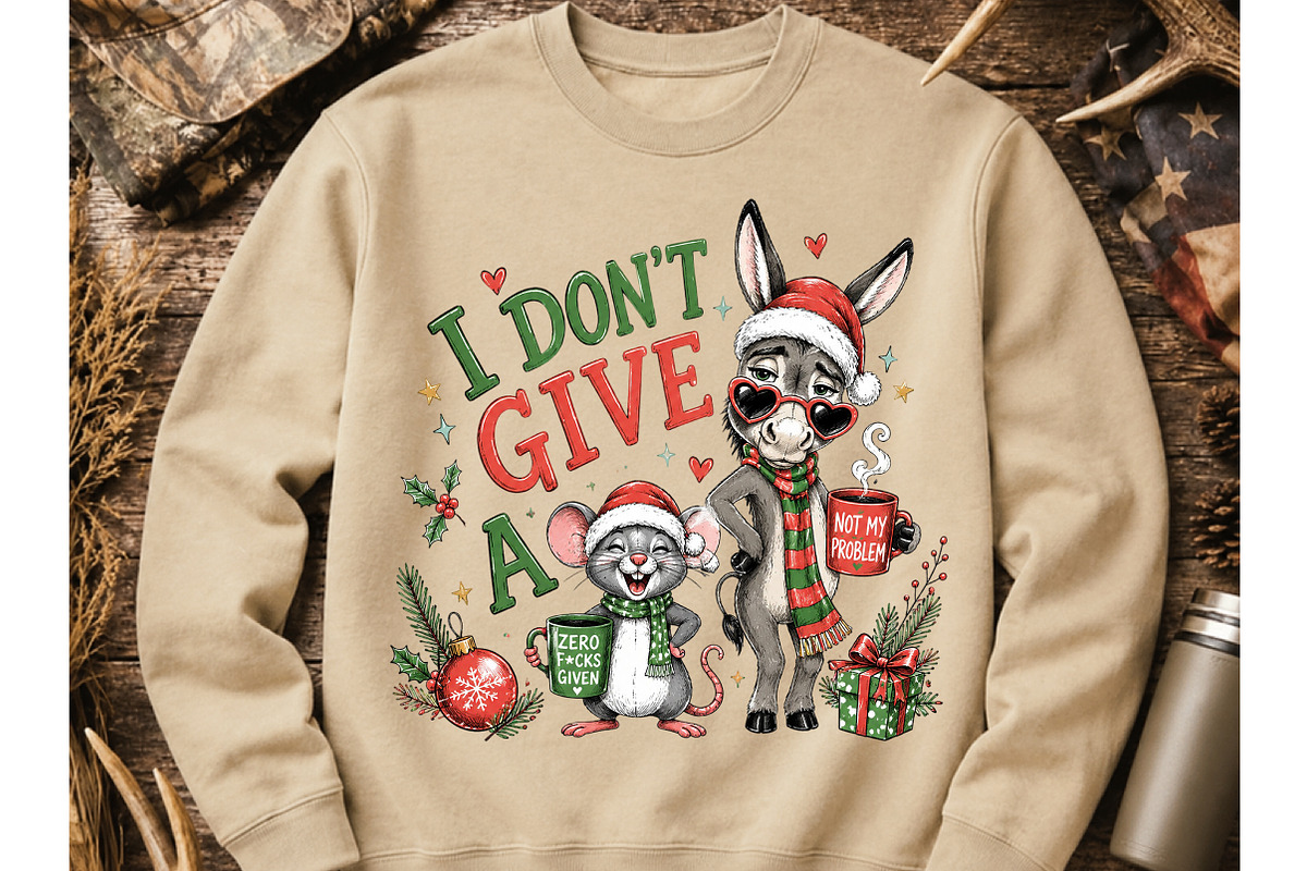 Funny Christmas Donkey PNG, a Seasonal Illustration by Craft Nest (Photo 5 of 6)