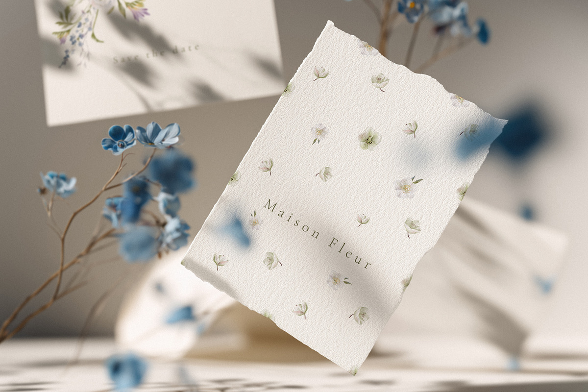 Blue Bloom Paper Mockup Collection, a Product Mockup by NikiArts (Photo 3 of 13)