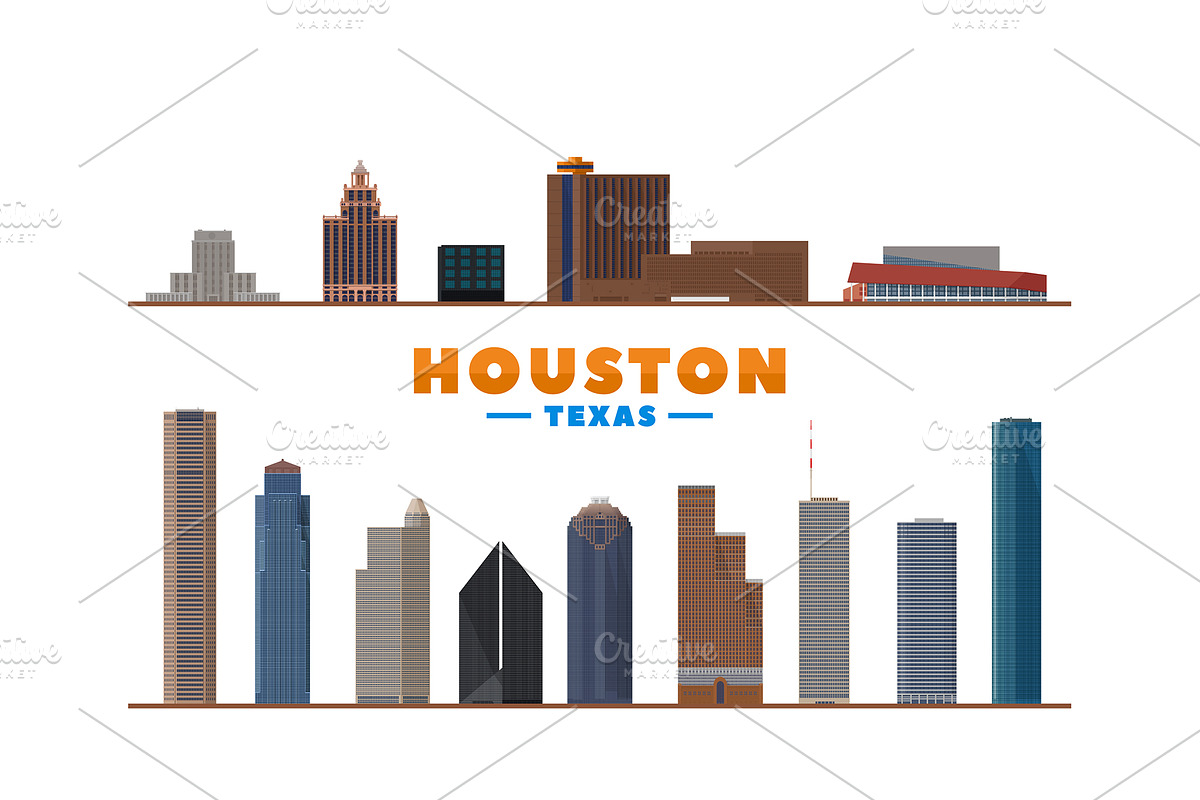 Houston Texas skyline illustration, an Illustration by Sky and glass (Photo 5 of 5)