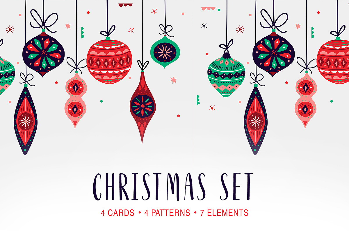 Vintage Christmas Balls Decorations, a Decorative Illustration by ms Julia Nova (Photo 1 of 6)