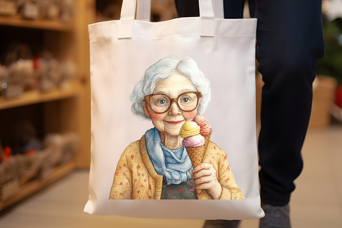 Quirky Grandma Love Ice Cream Clipar, an Illustration by Rose Art (Photo 7 of 7)