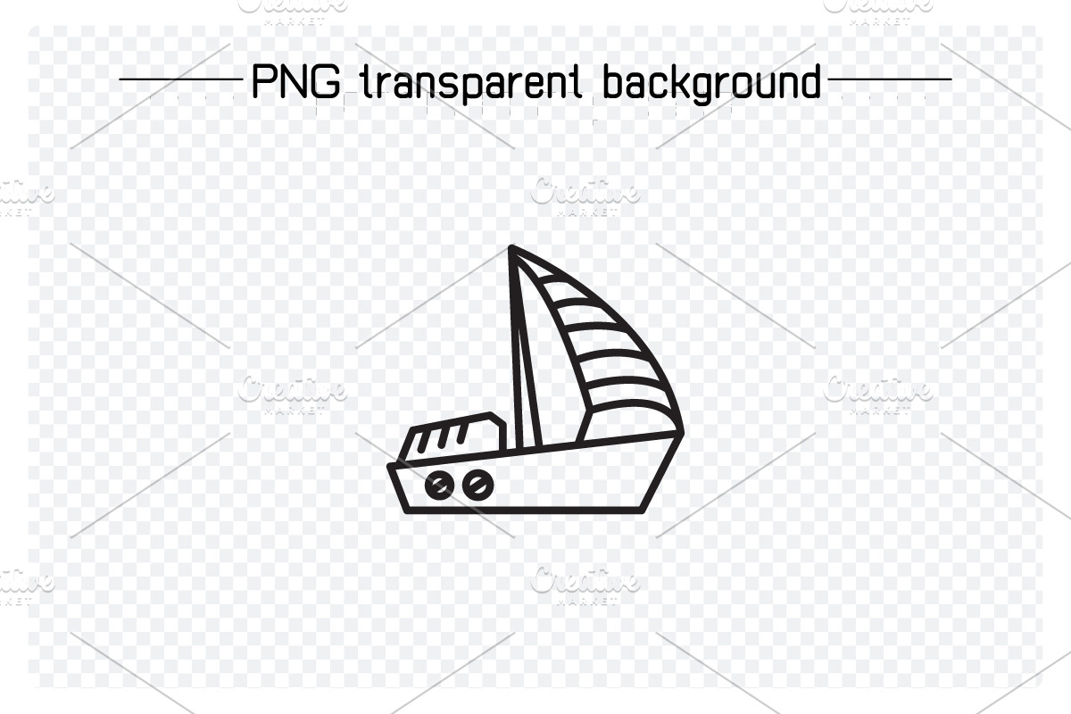 Ship and Boat Line Icons Set, an Outline Icon by Designfour (Photo 5 of 7)