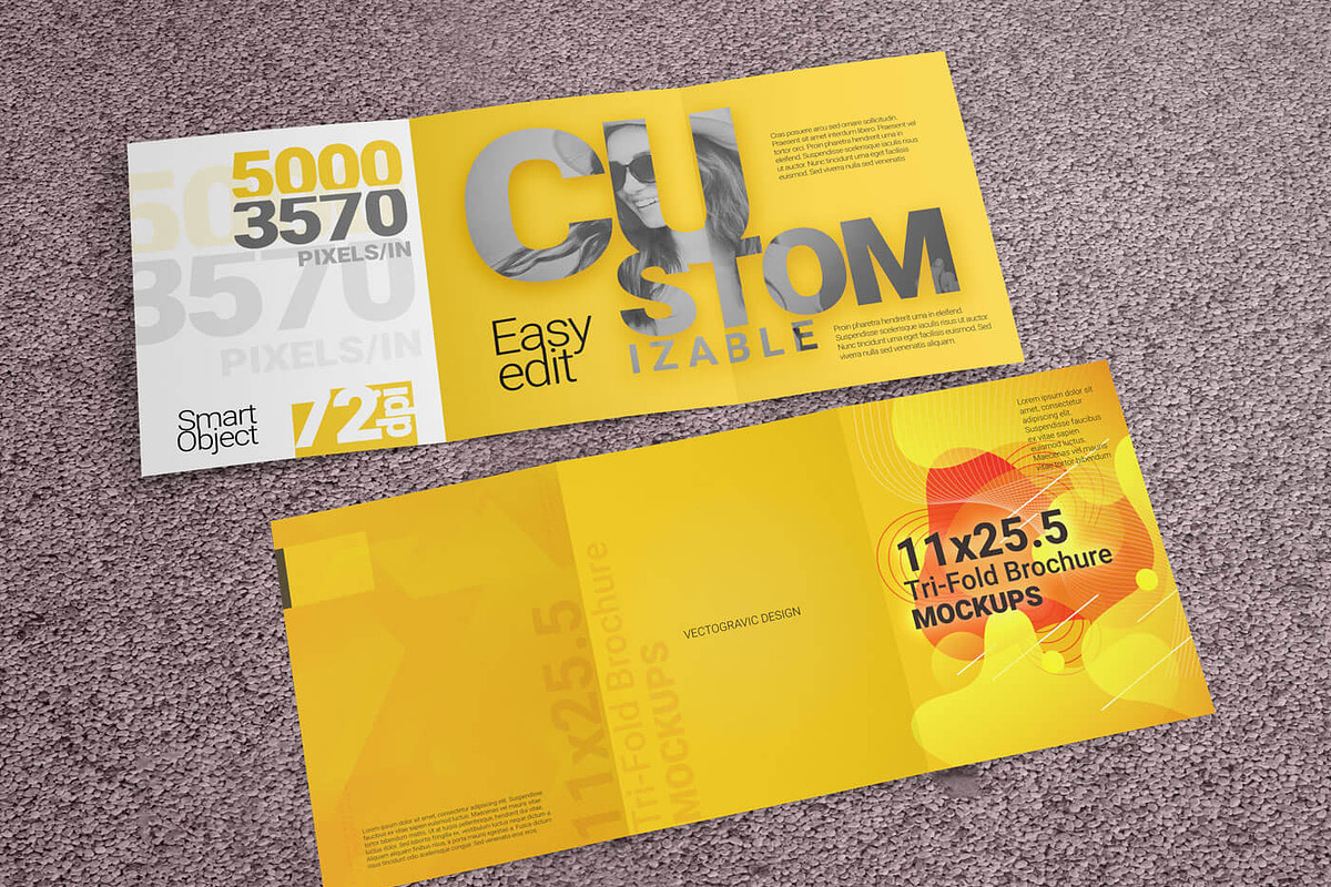 1125.5 Tri-Fold Brochure Mockup, a Mockup by Vectogravic Design (Photo 1 of 8)
