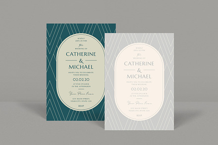 Geometric Wedding Invitation, an Invitation Template by Guuver