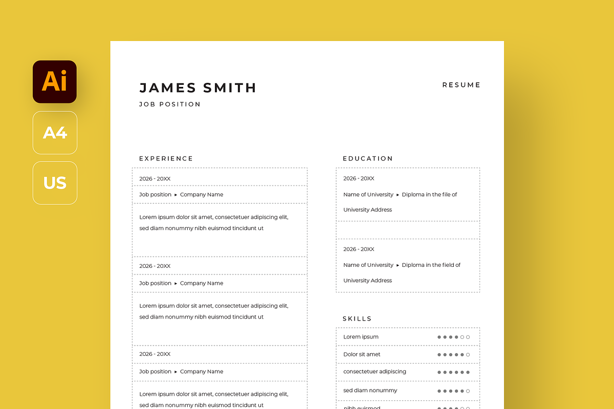 Minimal CV in A4 / Us letter Size, a Resume Template by Filip Studio (Photo 2 of 4)