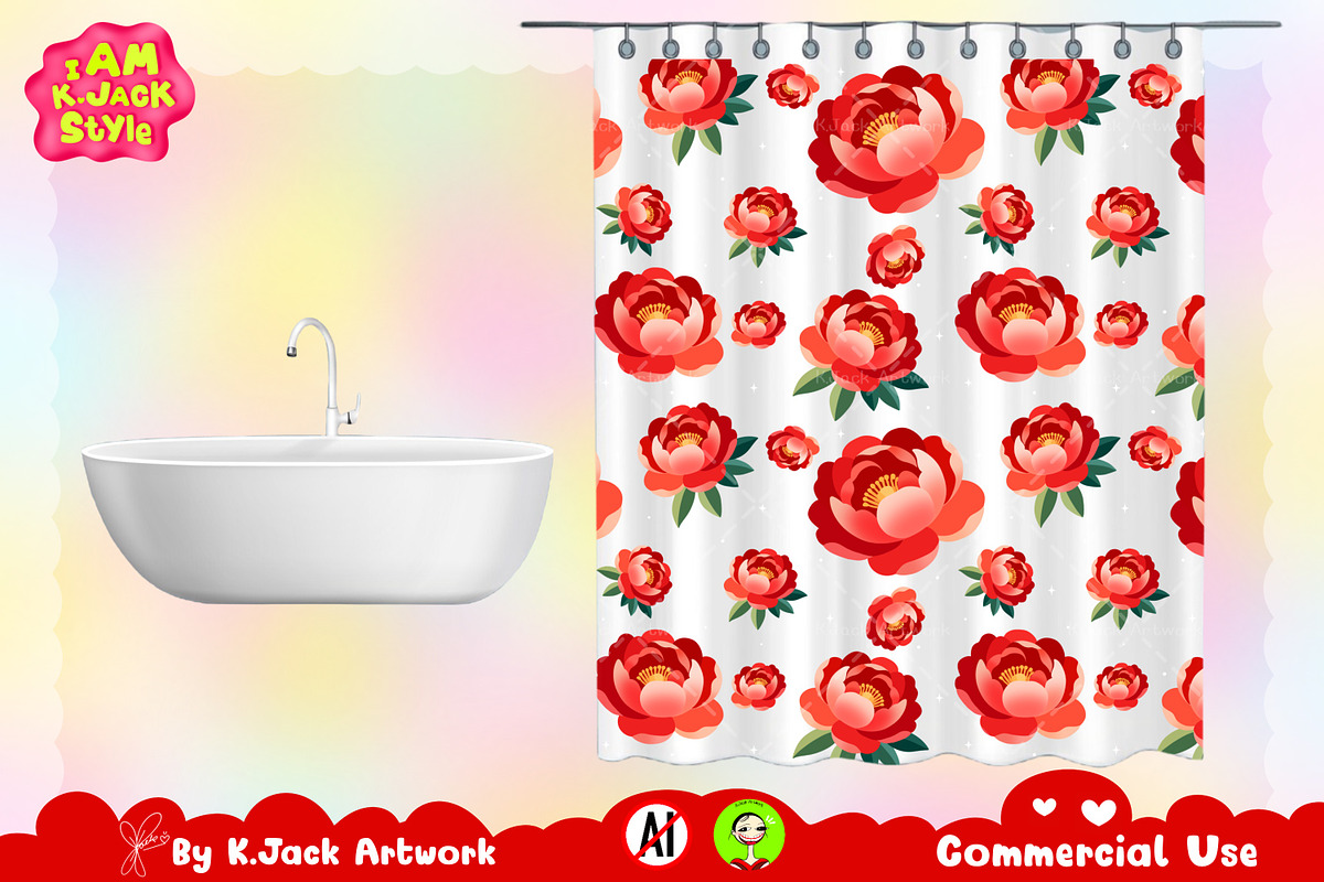 Lunar New Year Floral Pattern, a Background Graphic by K.JackArtwork (Photo 7 of 8)