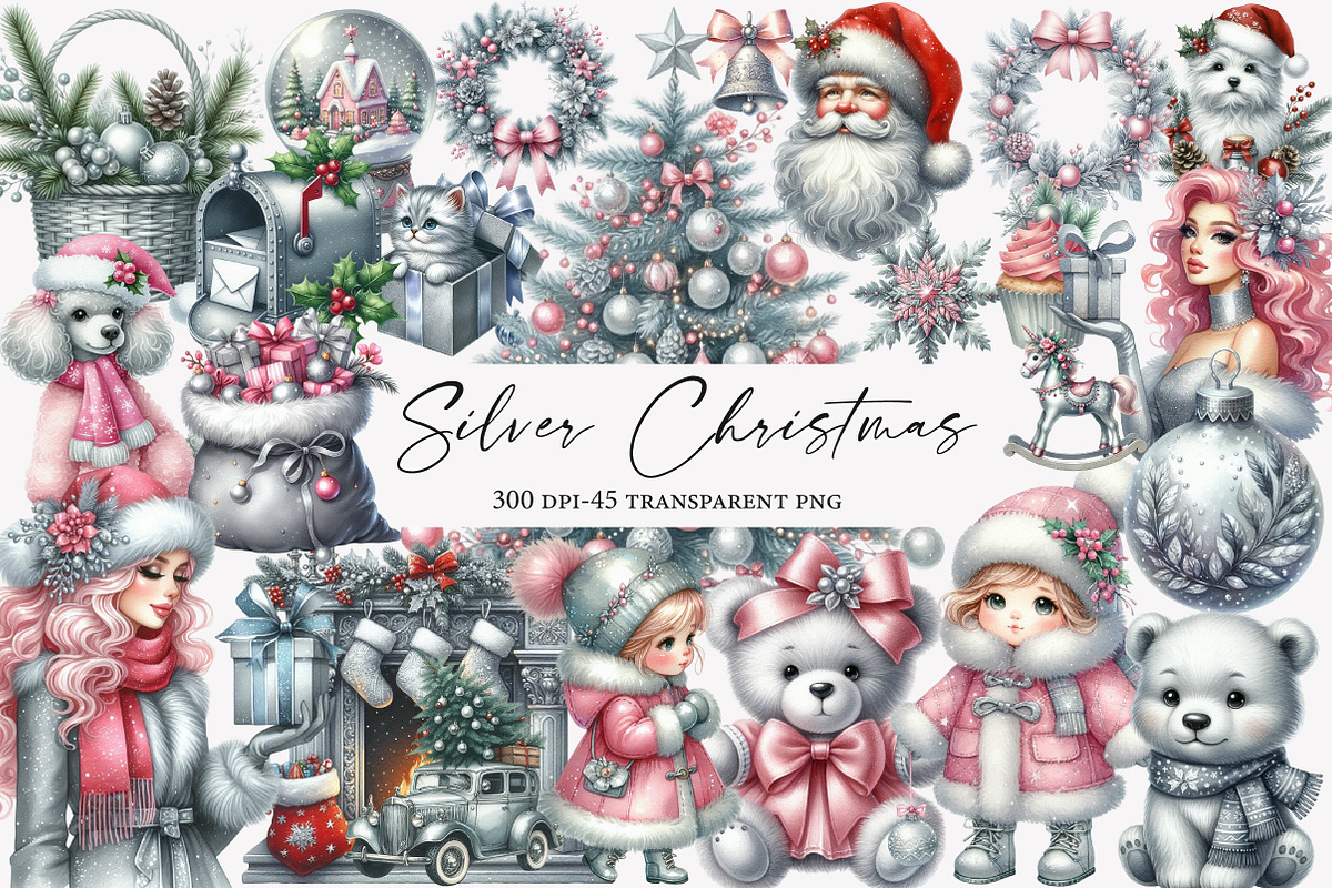 Silver Christmas Clipart, an Illustration by Designworld (Photo 1 of 5)