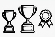 Trophy Cup and Medal Icon Set, an Illustration by Designs_River (Thumbnail 6 of 7)
