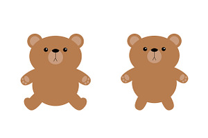 Cute little bear toy set Flat Vector, an Animal Illustration by Worldofvector