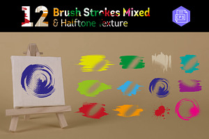 Brush Strokes Mixed Halftone Texture