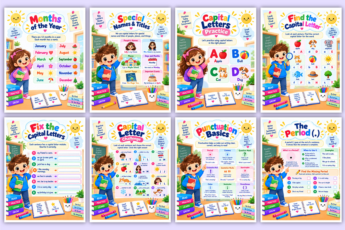 Capital Letters & Punctuation Book, a Stationery Template by Mustafiz (Photo 3 of 4)