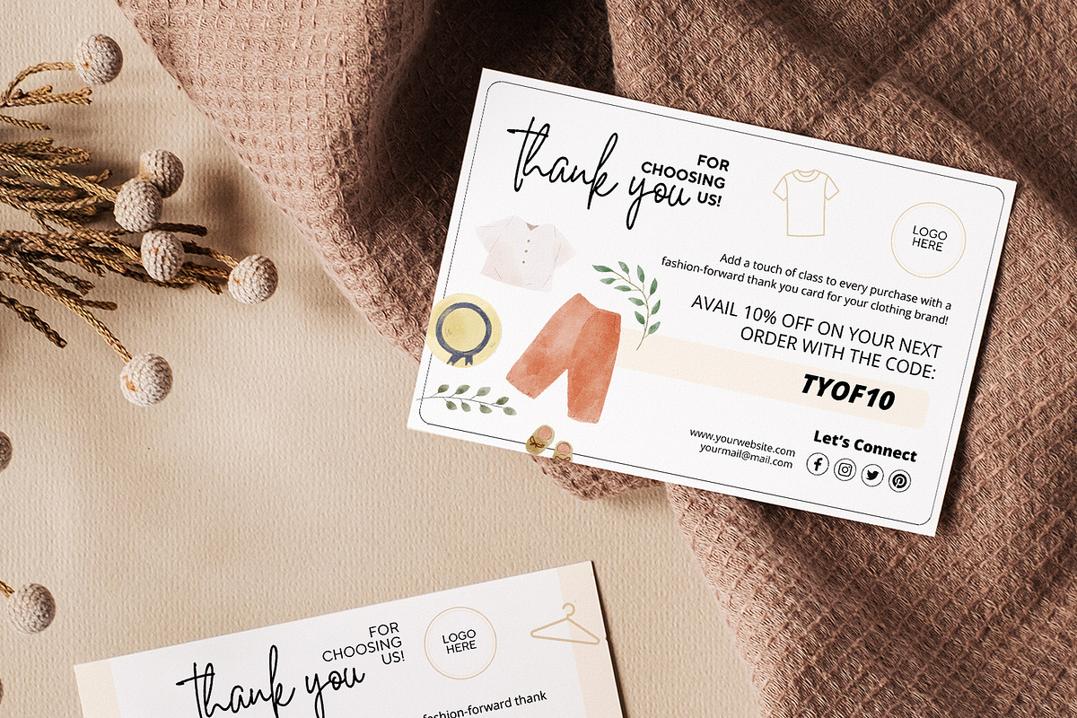 Clothing Business Thank You Card, a Card Template by Snapybiz (Photo 1 of 10)