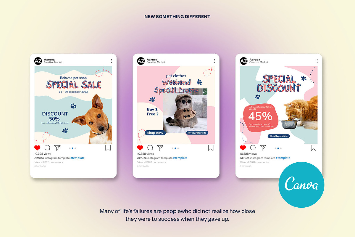 Pet Shop Instagram | CANVA Template, a Social Media Template by Azruca (Photo 4 of 17)