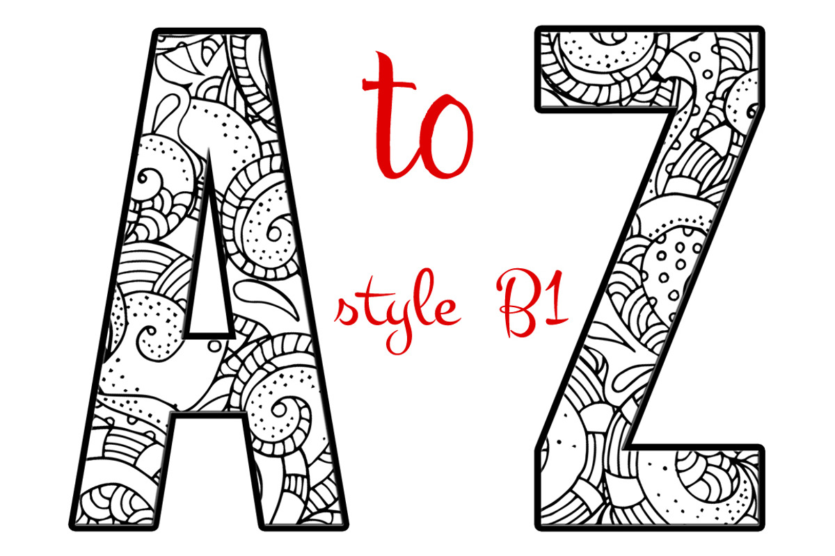 Coloring Letters of the Alphabet B1, an Object Graphic by Artistic Letters (Photo 1 of 2)
