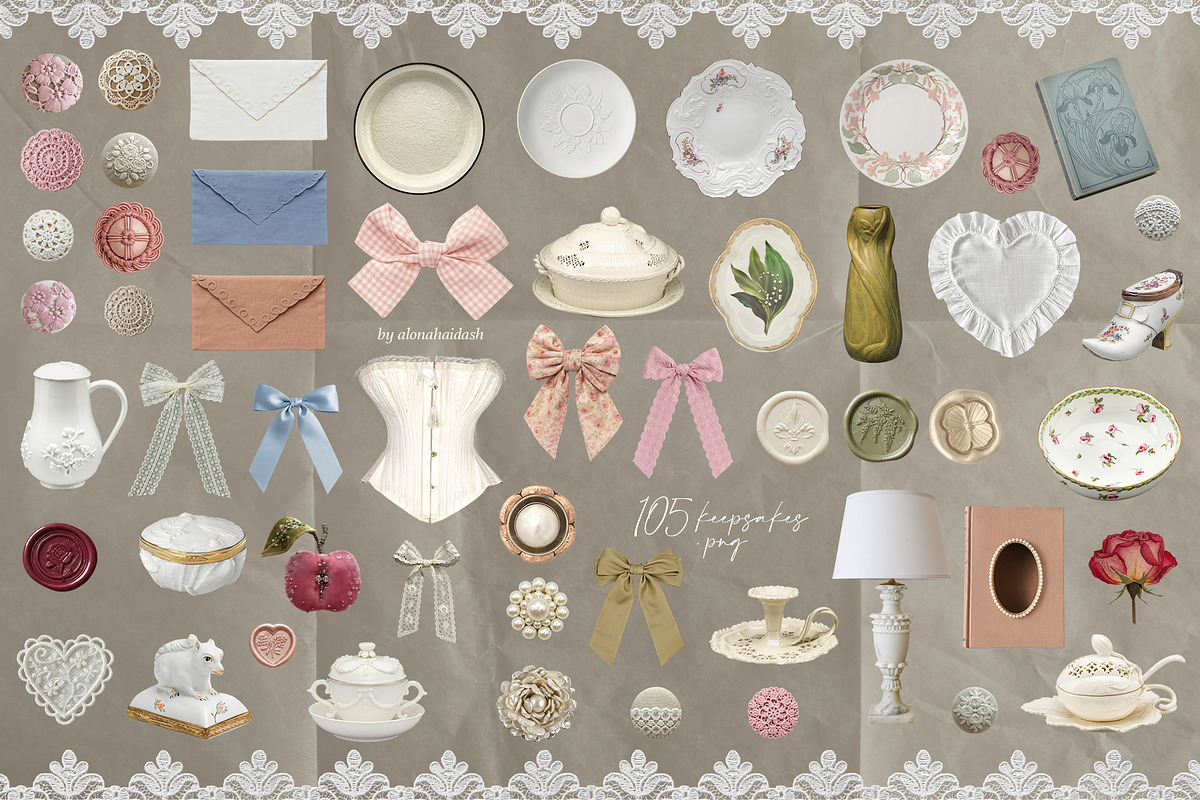 Romantic Archive of Paper & Lace, an Object Graphic by alonahaidash (Photo 12 of 17)