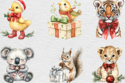 Cute Animal Christmas Clipart, an Illustration by Black Bird Studio (Thumbnail 5 of 6)