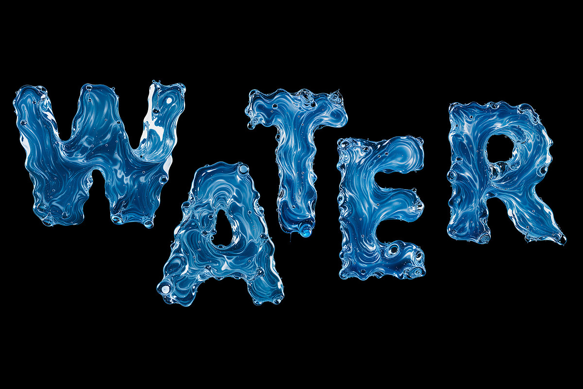 Liquid Water 3D Letters Set, an Object Graphic by Kotulsky Mockups (Photo 2 of 6)