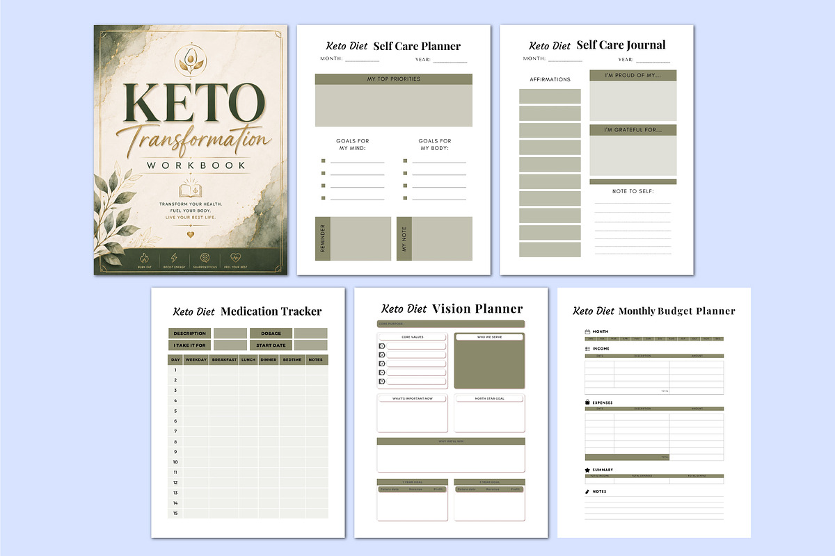 Keto Transformation Workbook., a Stationery Template by Shumaya (Photo 2 of 5)