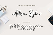 Allison Style - Font Duo, a Script Font by Sarid Ezra (Thumbnail 6 of 10)