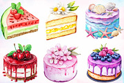 Watercolor Summer Cake Clipart PNG, a Seasonal Illustration by Canvas Craft (Thumbnail 4 of 4)