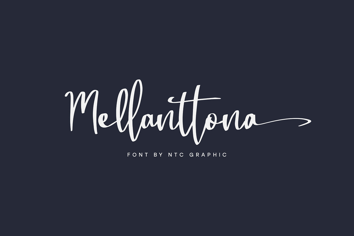 Mellanttona Calligraphy Script Font, a Script Font by NTC Graphic (Photo 1 of 9)