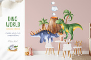Dino World. Watercolor collection., an Animal Illustration by Kate_Rina (Thumbnail 13 of 16)