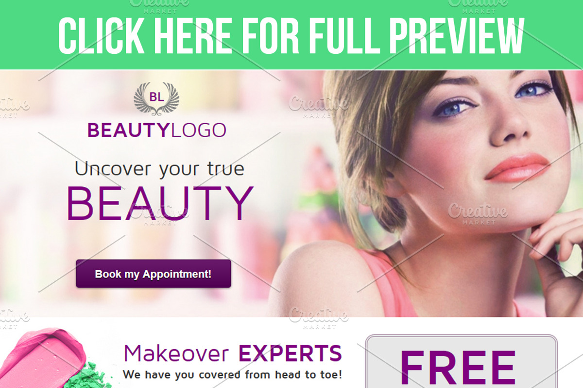 Beauty Landing Page, a Landing Page Template by SkyvaraSupply (Photo 2 of 3)