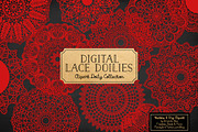 Red Round Lace Doilies, an Illustration by Amanda Ilkov (Thumbnail 2 of 4)