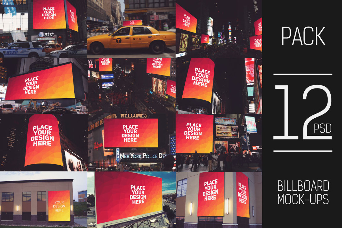 12 PSD Billboard Mock-up, a Mockup by Laura (Photo 1 of 13)