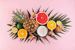 Summer fruit composition stock photo containing summer and pineapple