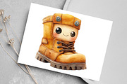 Watercolor Kawaii Labor Day Clipart, an Illustration by Canvas Craft (Thumbnail 7 of 8)