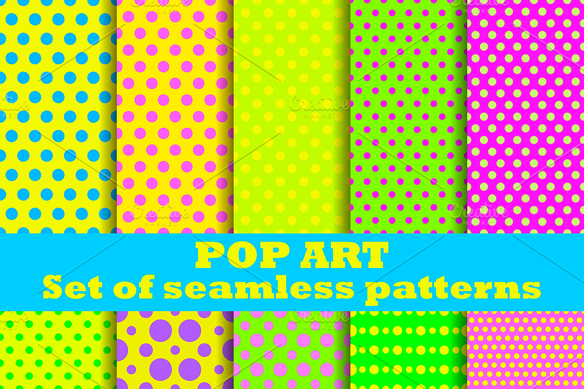 Pop Art seamless pattern set, a Pattern Graphic by Andy Vinnikov