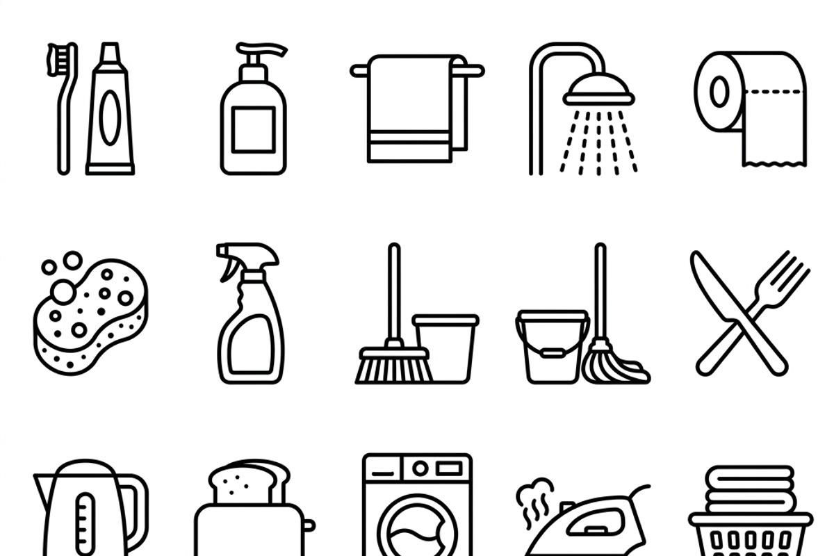 41 Daily Home Essentials Icons, an Outline Icon by adenpinkstore (Photo 3 of 17)