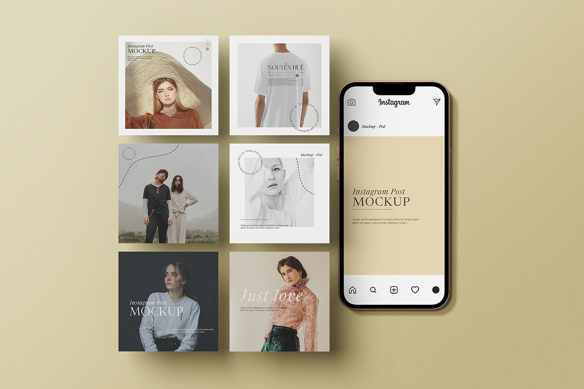 Instagram Post Mockup, a Print Template by Tahtagraphic (Photo 7 of 11)