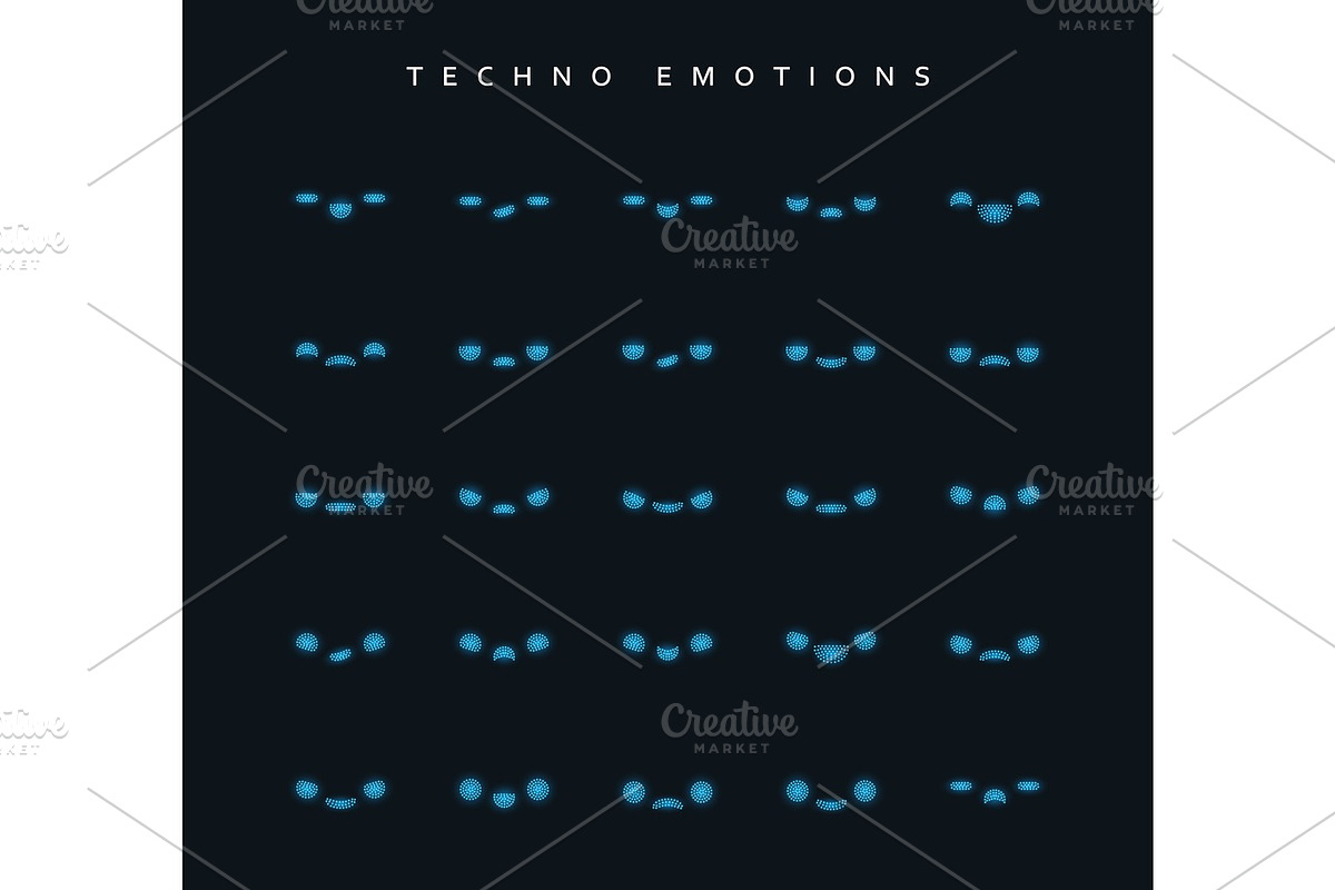 Set techno emotions to create characters., a Person Illustration by ...