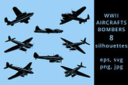 WWII Bombers Silhouettes, a Technology Illustration by Yurals Art (Thumbnail 1 of 5)