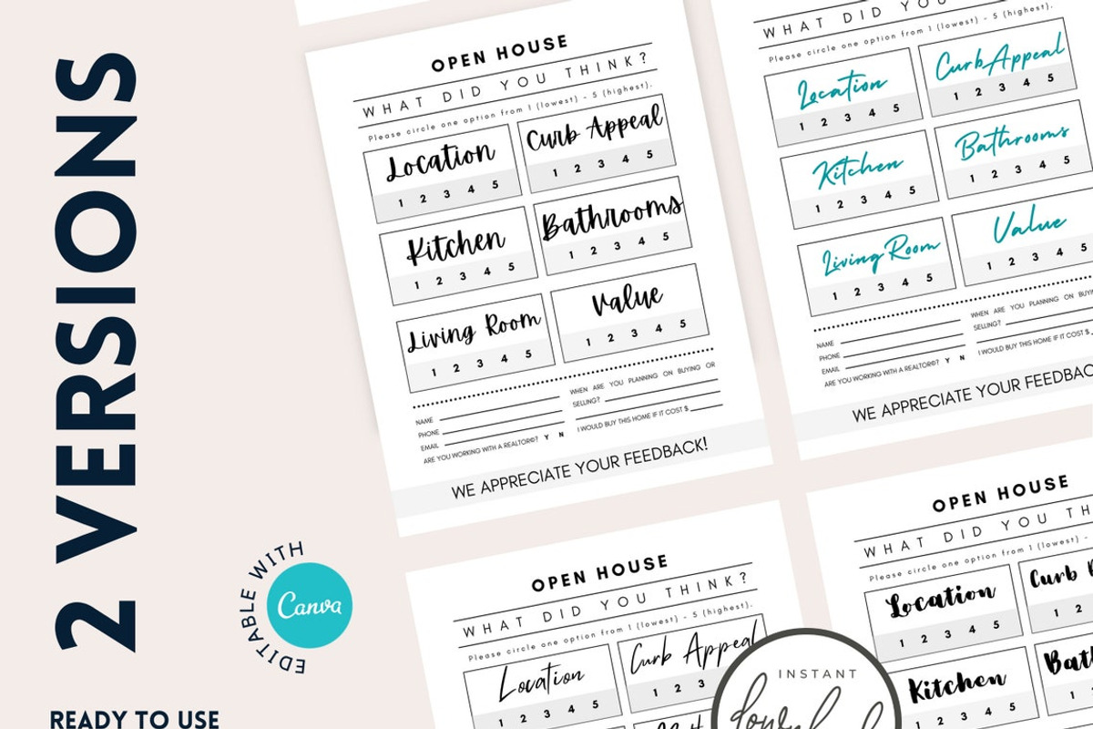 Open House Feedback Template CANVA, a Stationery Template by RealEstateDreams (Photo 5 of 5)