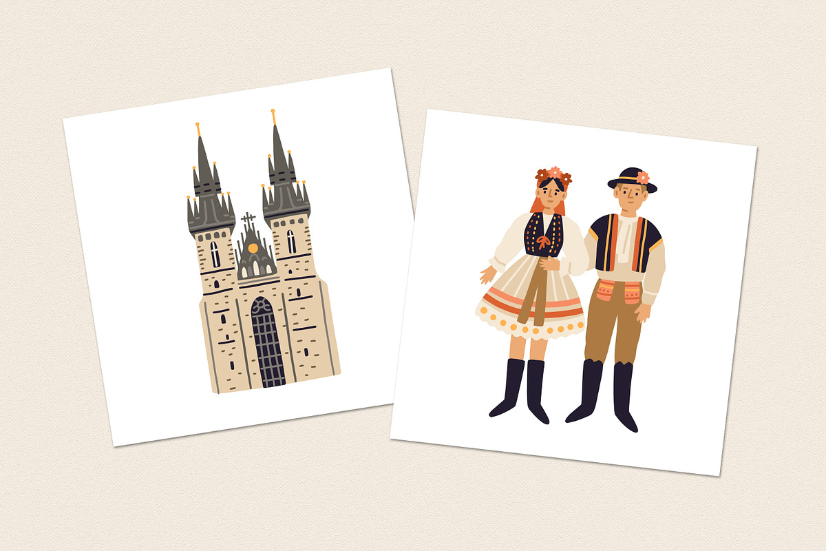 Czech Rebuplic landmarks set, a Food Illustration by Good Studio (Photo 3 of 3)