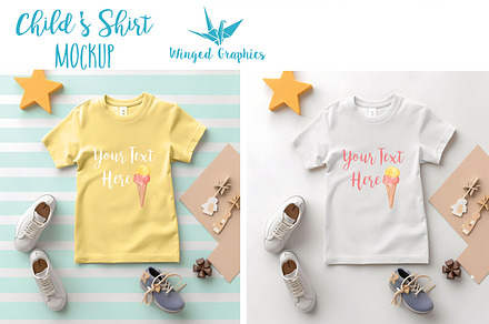 kid's t shirt mockup adjustable