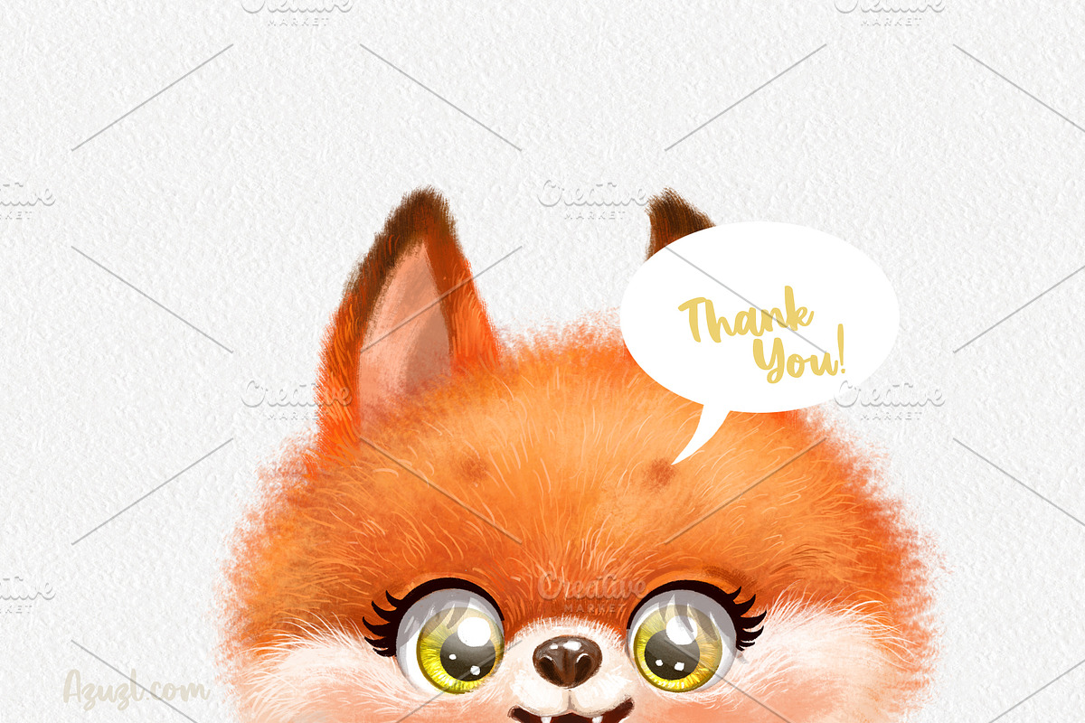 Cartoon fox with textbooks, an Animal Illustration by Azuzlikus (Photo 3 of 3)